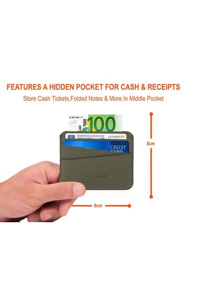 gio&mi Темно-зелений Борис Карт-парт з натуральної шкіри