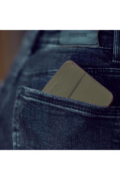 gio&mi Темно-зелений Борис Карт-парт з натуральної шкіри