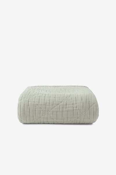 Barine Atik Padded Jacquard Bedspread Light Green 240X240