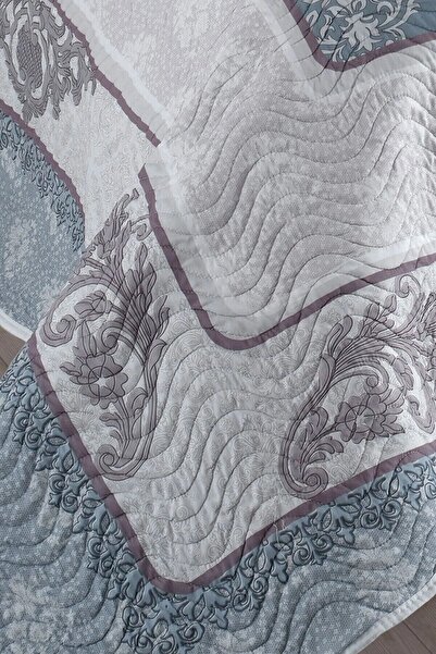 Örtüm Marie Çift Kişilik Kapitone Yatak Örtüsü Takımı - Mavi