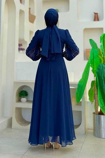 Bym Fashion Navy Blue Evening Dress