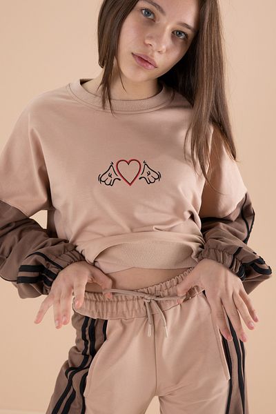 Cansın Mini Striped Mink Suit for Girl - 20105