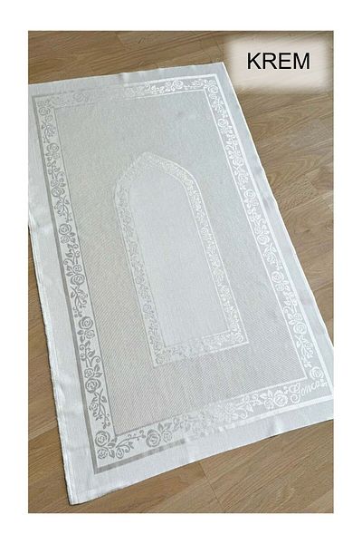 GONCA TEKSTİL 80 X 135 Seamless Single Etamine Prayer Rug Embroidered Fabric