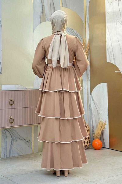 Bym Fashion Φόρεμα με λεπτομέρεια βιζόν με ζώνη μέσης 6029