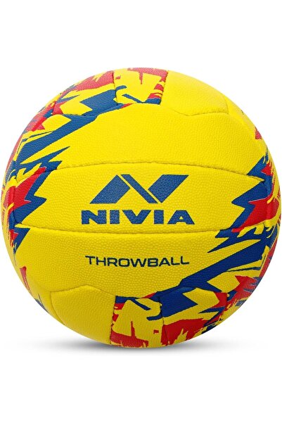 Nivia كرة طائرة مطاطية | أصفر، مقاس ٥ | ١٨ لوحة، مخيطة يدويًا، لب مثانة من البوتيل، مقاومة للماء