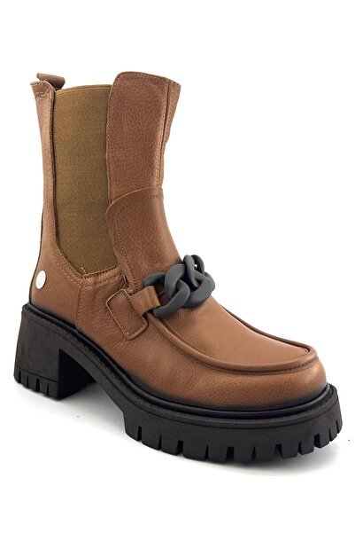 Mammamia 1315 Hakiki Deri Günlük Kadın Bot-Taba