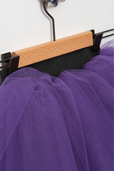 Milangel Purple Color Extra Fluffy Cotton Combed Lined Purple Tutu Skirt