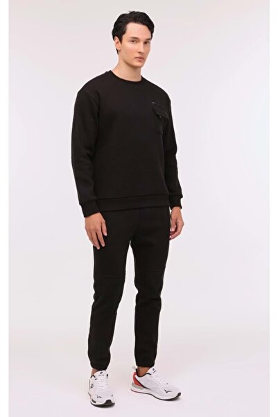 Lotto M-colonel C Neck Swt Erkek Polar Sweatshirt Siyah