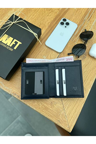 Deriza Master 2908 Чоловічий темно-синій гаманець з натуральної шкіри