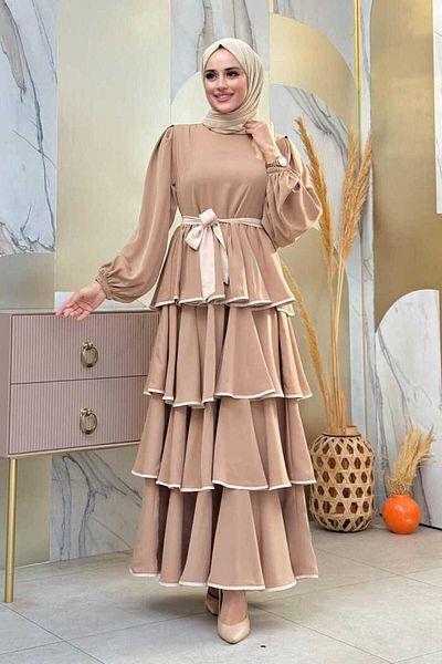 Bym Fashion Φόρεμα με λεπτομέρεια βιζόν με ζώνη μέσης 6029