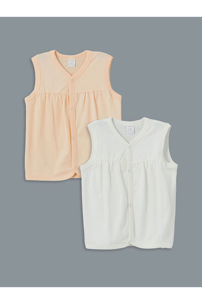LC Waikiki Nevavm V-Neck Basic Baby Girl Vest with a Difference