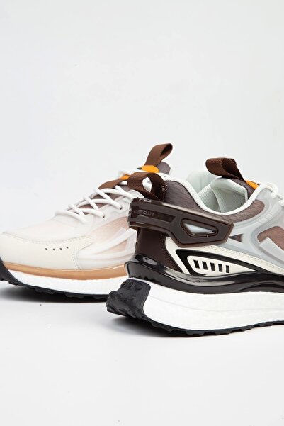 Pierre Cardin ® | PCI-10105 Beyaz Kahve-İTHAL Erkek Spor Ayakkabı