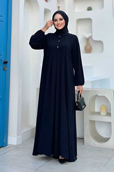 Bym Fashion Black Button Detail Dress 6028