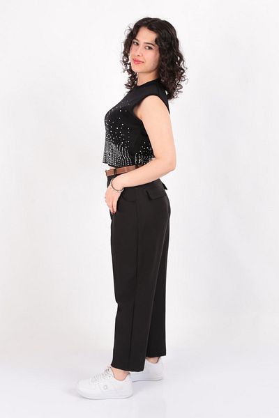 AYHAN 70640 Women's Belt Detailed Trousers