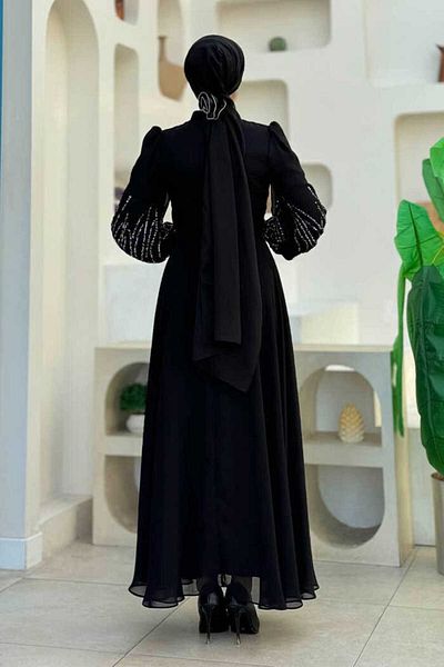 Bym Fashion Μαύρο βραδινό φόρεμα