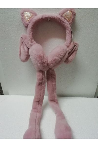 İLHANLAR Plush Earmuff Beanie Hat with Lightless Moving Sound and Playful Ears 6~14 Years