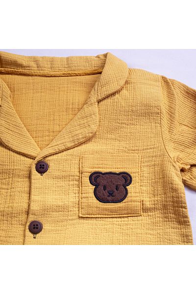 bella bonita 100% bumbac organic 3 straturi Waffle Muslin Seturi de pijamale pentru copii