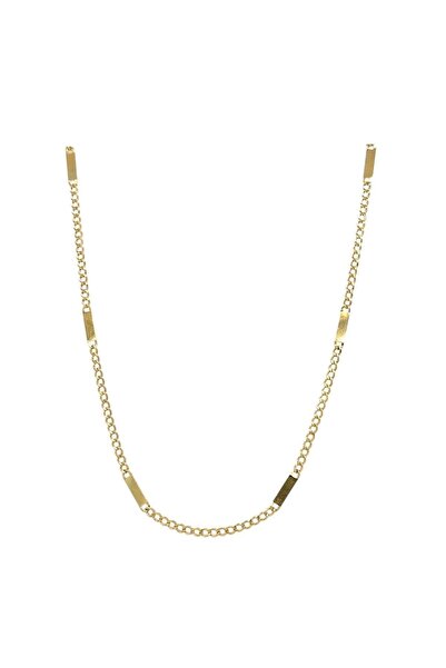 ZÜMRÜT SARRAF 14 Ayar Altın S Plakalı Gurmet Zincir Erkek Kolye