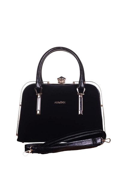 Armine Women's Black Suede Shoulder Bag - 339