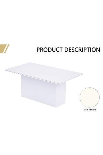 Mahmayi Ultra Finished Conference Table for Office, Meeting and Conference Room-White, 240CM