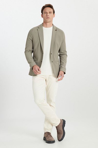 ALTINYILDIZ CLASSICS Men's Mink Slim Fit Slim Fit Mono Collar Suit Jacket with Zipper Pockets