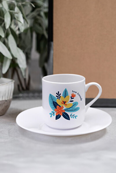 Trendmiya Ceașcă de cafea cu design floral Best Friends