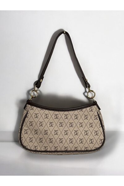 SOFT Desenli Suni Deri Detaylı Baget Çanta