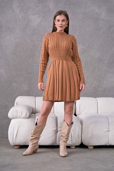 FLEX FASHION Μίνι φόρεμα με πλεκτά μαλλιά
