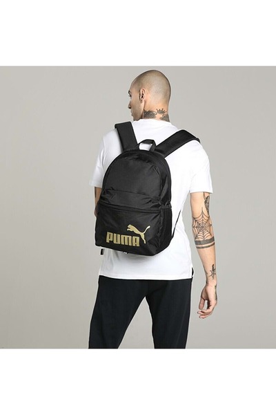 Puma Phase BackPack 075487 Unisex Backpack ΜΑΥΡΟ-ΧΡΥΣΟ