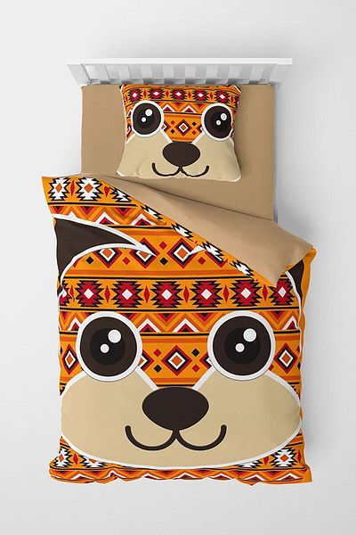 MonoHome Alvin 3D Cotton Satin Kids Duvet Cover Set