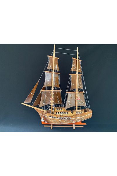 AYHAN KOTRA Wooden Sailboat, Wooden Yacht Model Ship Model Box Handmade Home, Office Gift and Accessory, Boat