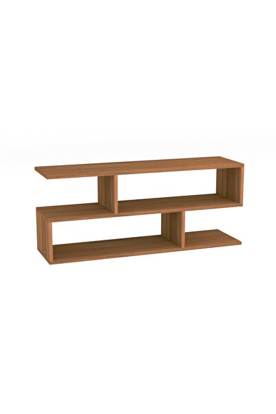 Mahmayi Modern TV Stand and Coffee Table with 2 Tier Storage Shelf, Stand for Home-NATURAL DIJON WALNUT
