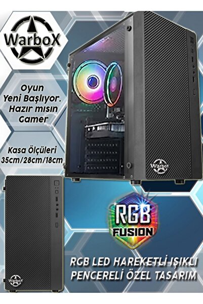 WARBOX Owl Xeon X5650 32gb Ram 256gb SSD R7 240-4gb E.kartı 19" Monitör Gaming Takım Bilgisayar