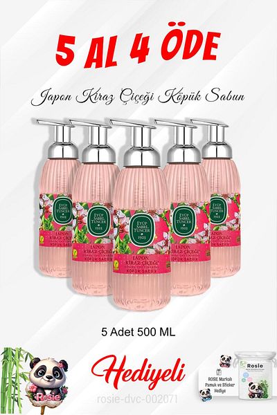 Eyüp Sabri Tuncer Japanese Cherry Blossom Foam Soap 500 ml Buy 5 Pay 4 and Rosie Cotton