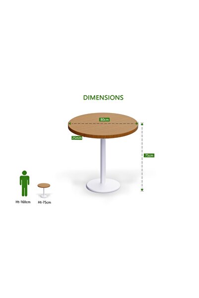 Mahmayi Round Pantry Table, Simple Modern Design Coffee Task for Home Office, (80 cm Dia, Light Walnut)