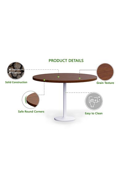 Mahmayi Round Pantry Table, Simple Modern Design Coffee Task for Home Office, (120 cm Dia, Dark Walnut)