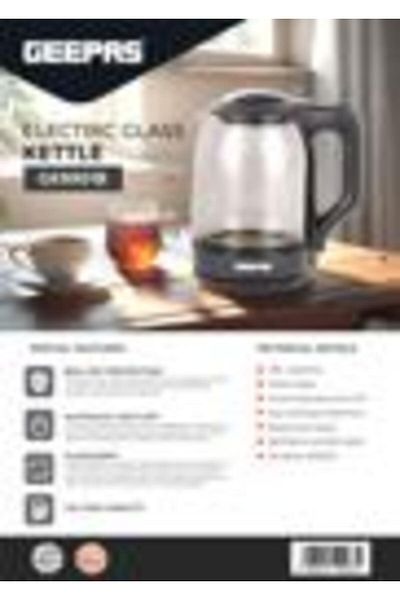 Geepas 1.8 liter Electric Glass Kettle- Boil Dry Protection and Automatic Cut-Off/ 1500 W