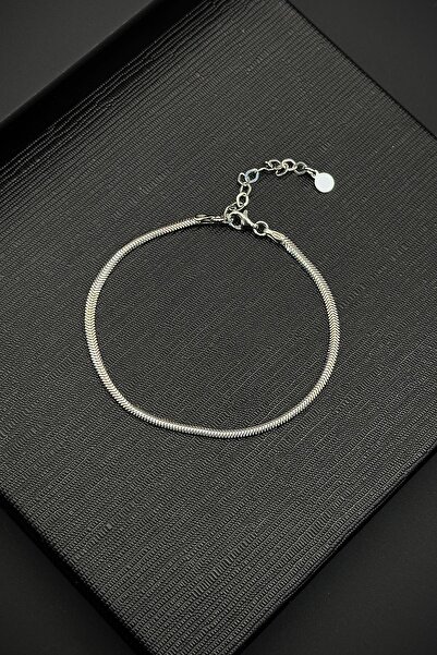 FRNCH 925 Ayar Gümüş İtalyan Model Gümüş Renk Erkek Bileklik FRJ12390-3390-A