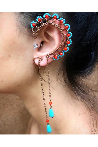 MODA Ear Wrap Copper Wire Wrap Earrings