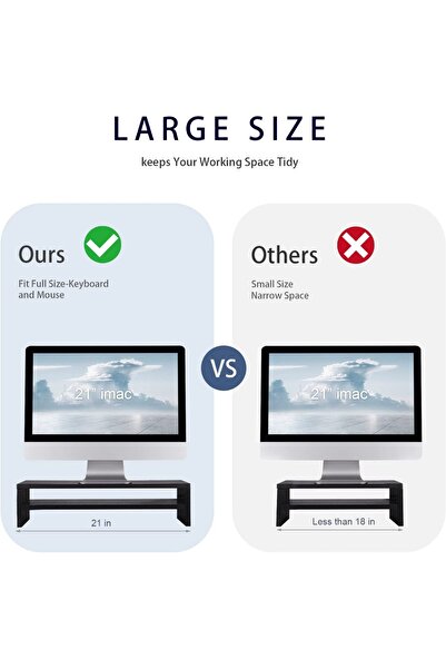 Mahmayi BEYGORM Monitor Stand Riser, 2 Tiers Screen Stand for Laptop, 21.6L x 7.8" W x 5.2" H (Black)