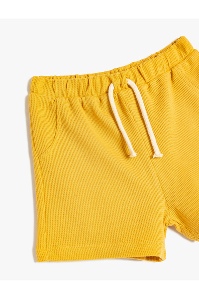 Koton Beli Bağcıklı Pamuklu Cep Detaylı Basic Şort