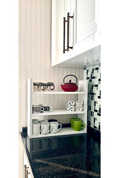 DEKOKAP Mdf Mutfak Rafı Fincanlık Duvar Rafı Kupalık Baharatlık