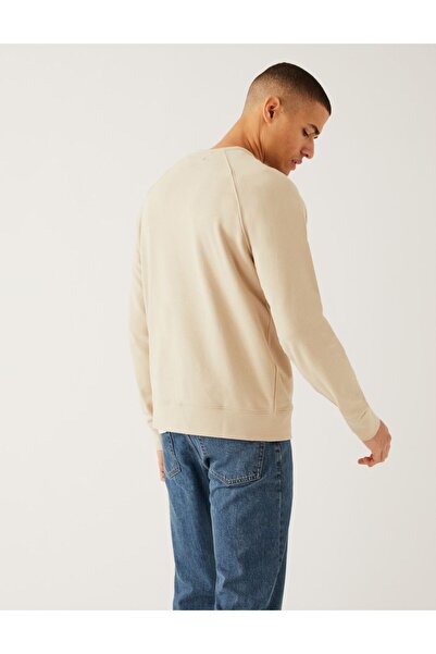 Marks & Spencer Saf Pamuklu Yuvarlak Yaka Sweatshirt