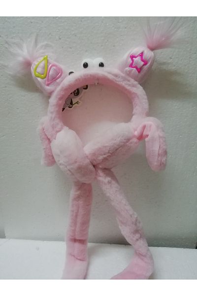 İLHANLAR Plush Earmuff Beanie Hat with Lightless Moving Sound and Playful Ears 6~14 Years