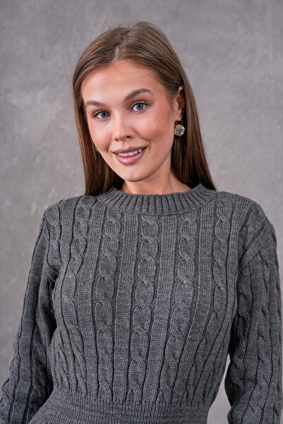 FLEX FASHION Trend Popular Knitwear Mini Dress with Hair Braid