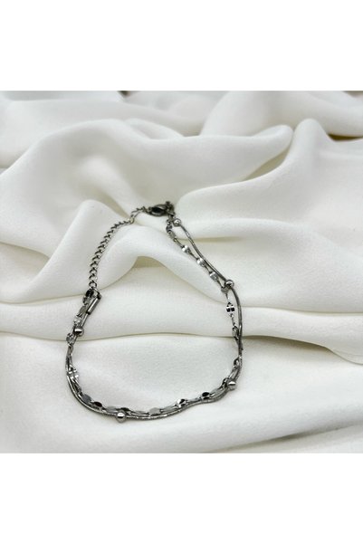FM Bijuteri Women's Steel Bracelet Elegant Silver