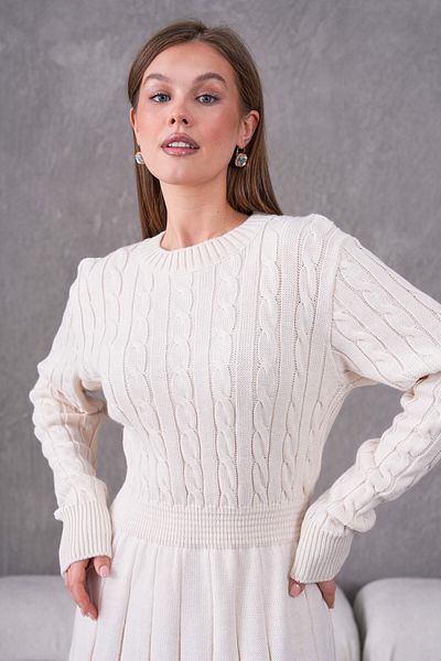 FLEX FASHION Trend Popular Knitwear Mini Dress with Hair Braid