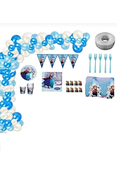 Frozen&elsa Konseptli Lüks Doğüm Günü Seti 8 Kişilik