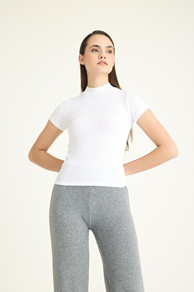 COTENCONCEPT Tricou cu mânecă scurtă cu guler ridicat