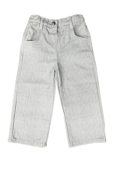 REFA COLLECTİON Unisex Children's Striped Pants with Elastic Waist and Buttons